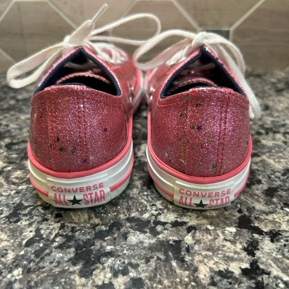 Converse Girl Youth Junior Size 3 Pink 665108C Sparkle Glitter Sneaker
